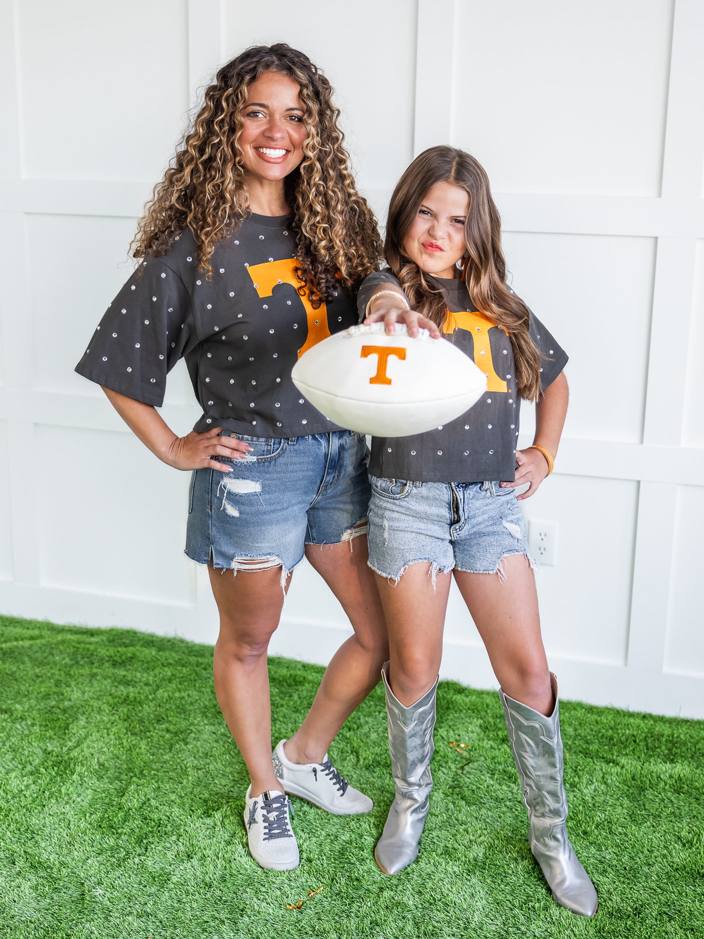 Youth Tennessee Oversized Rhinestone Crop Top