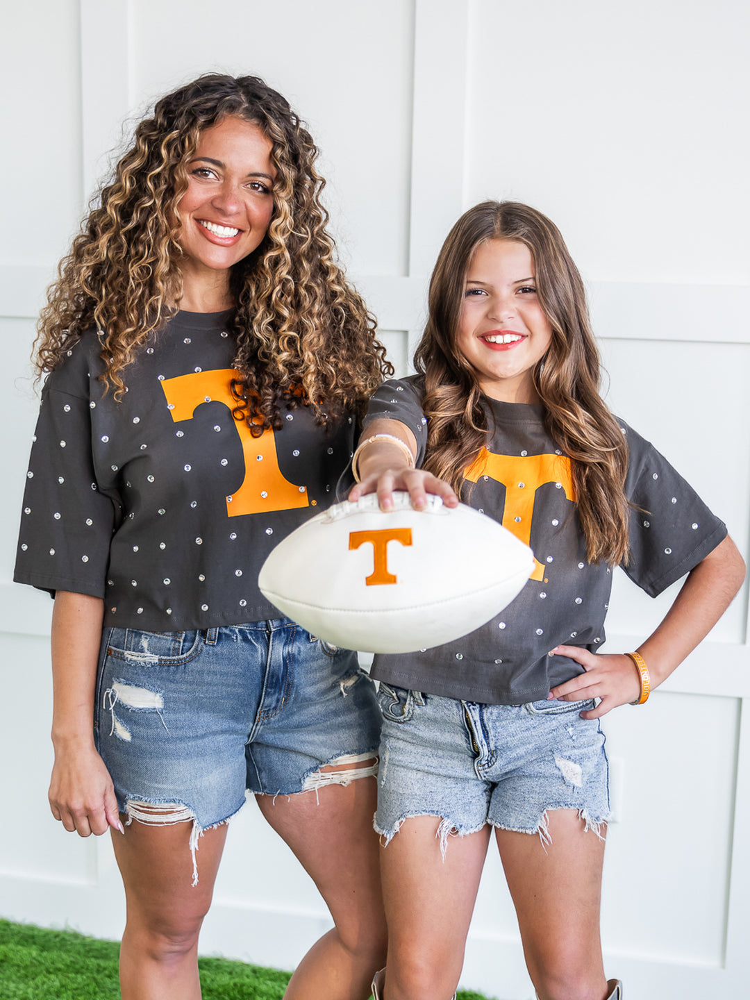 Youth Tennessee Oversized Rhinestone Crop Top