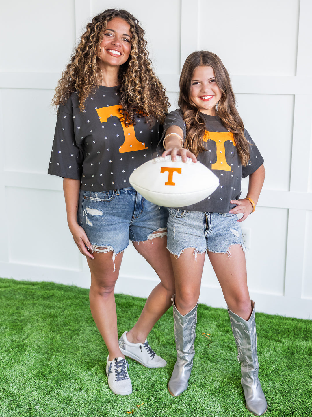 Youth Tennessee Oversized Rhinestone Crop Top