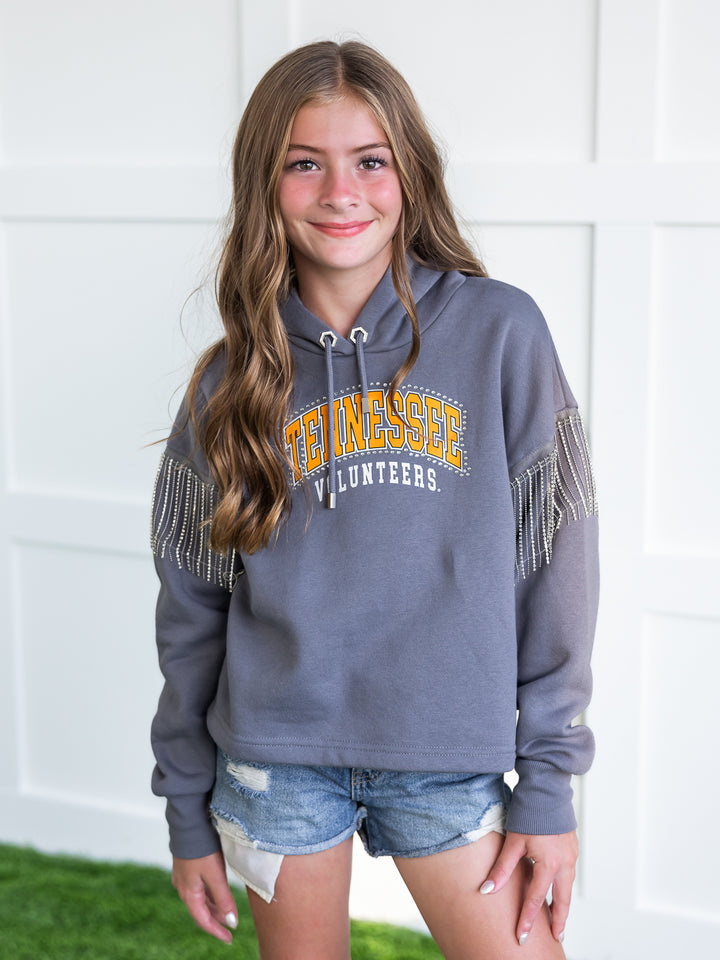 Youth Tennessee Volunteers Rhinestone Fringe Hoodie