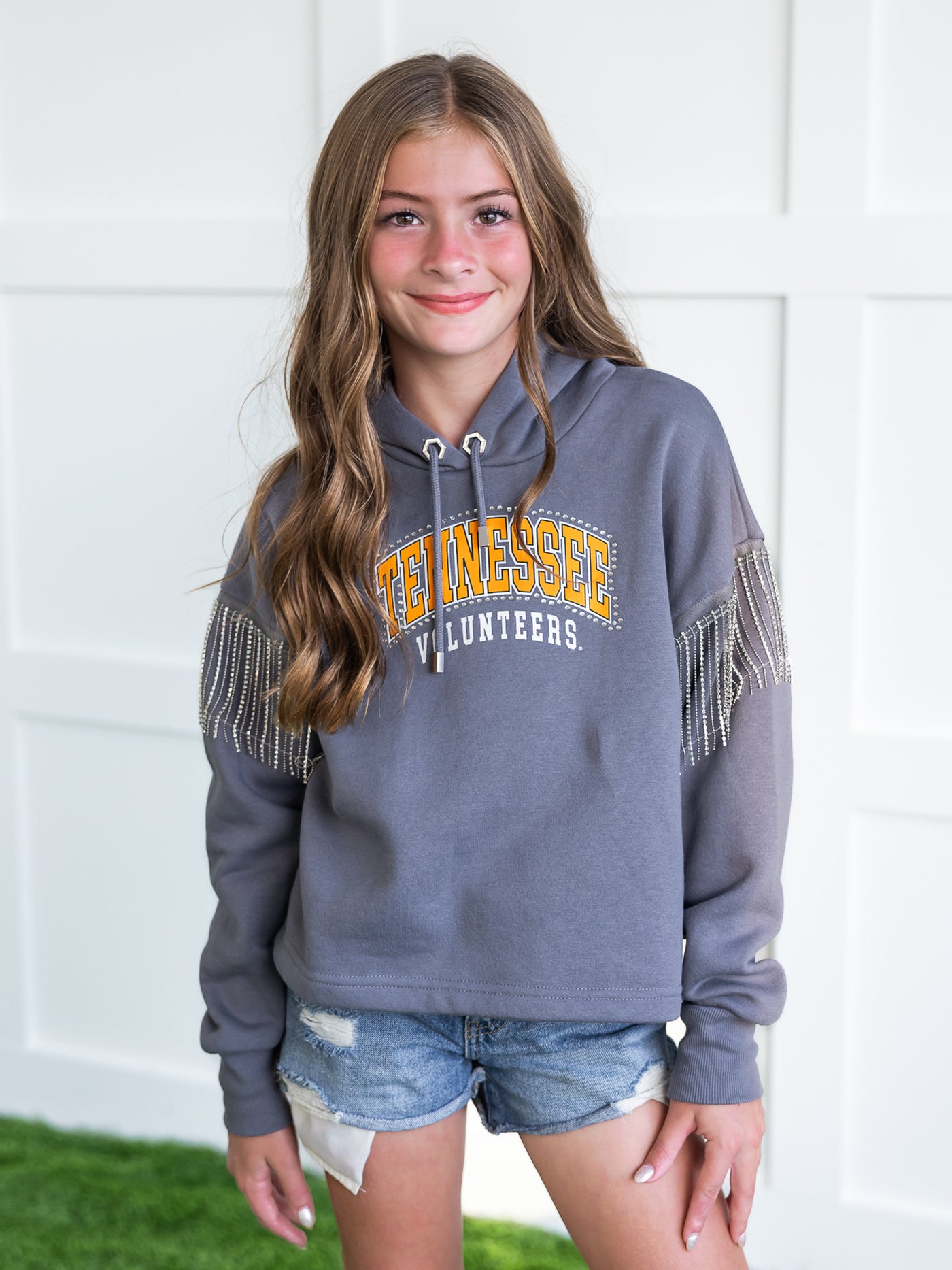 Youth Tennessee Volunteers Rhinestone Fringe Hoodie