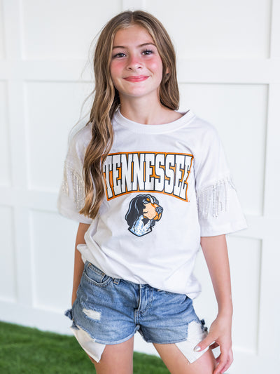 Youth Tennessee Rhinestone Fringe Tee