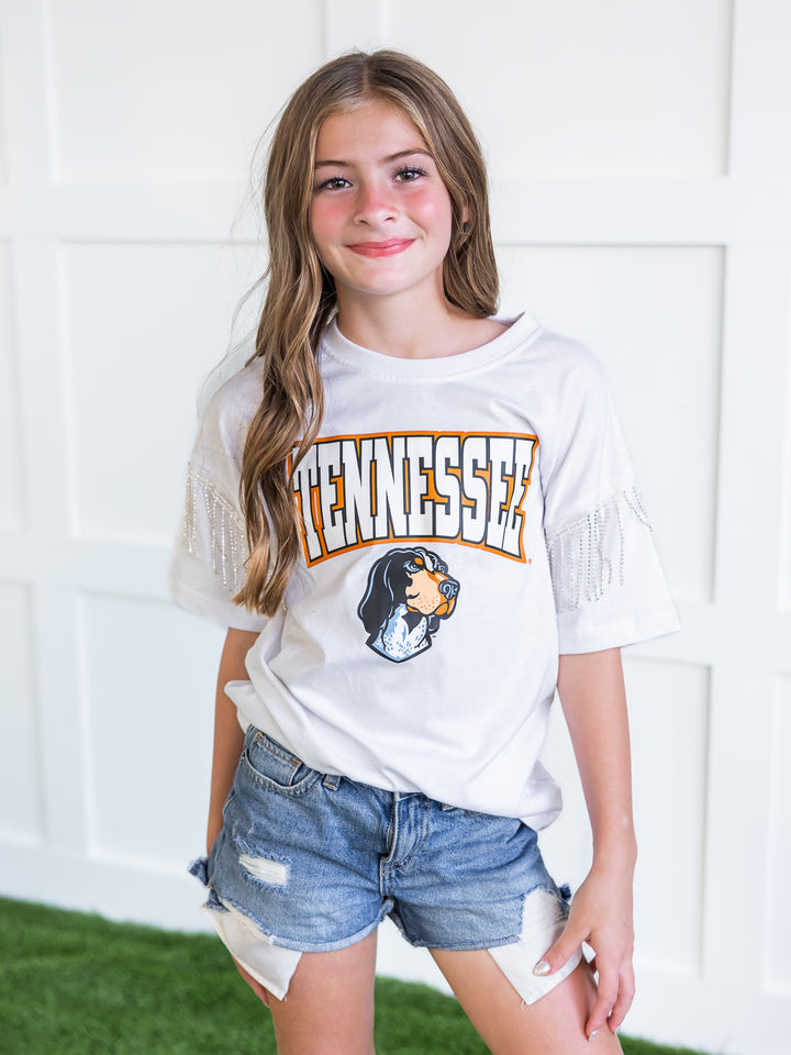 Youth Tennessee Rhinestone Fringe Tee