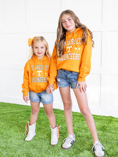 Youth Tennessee Volunteers Rhinestone Sleeve Waistband Hoodie