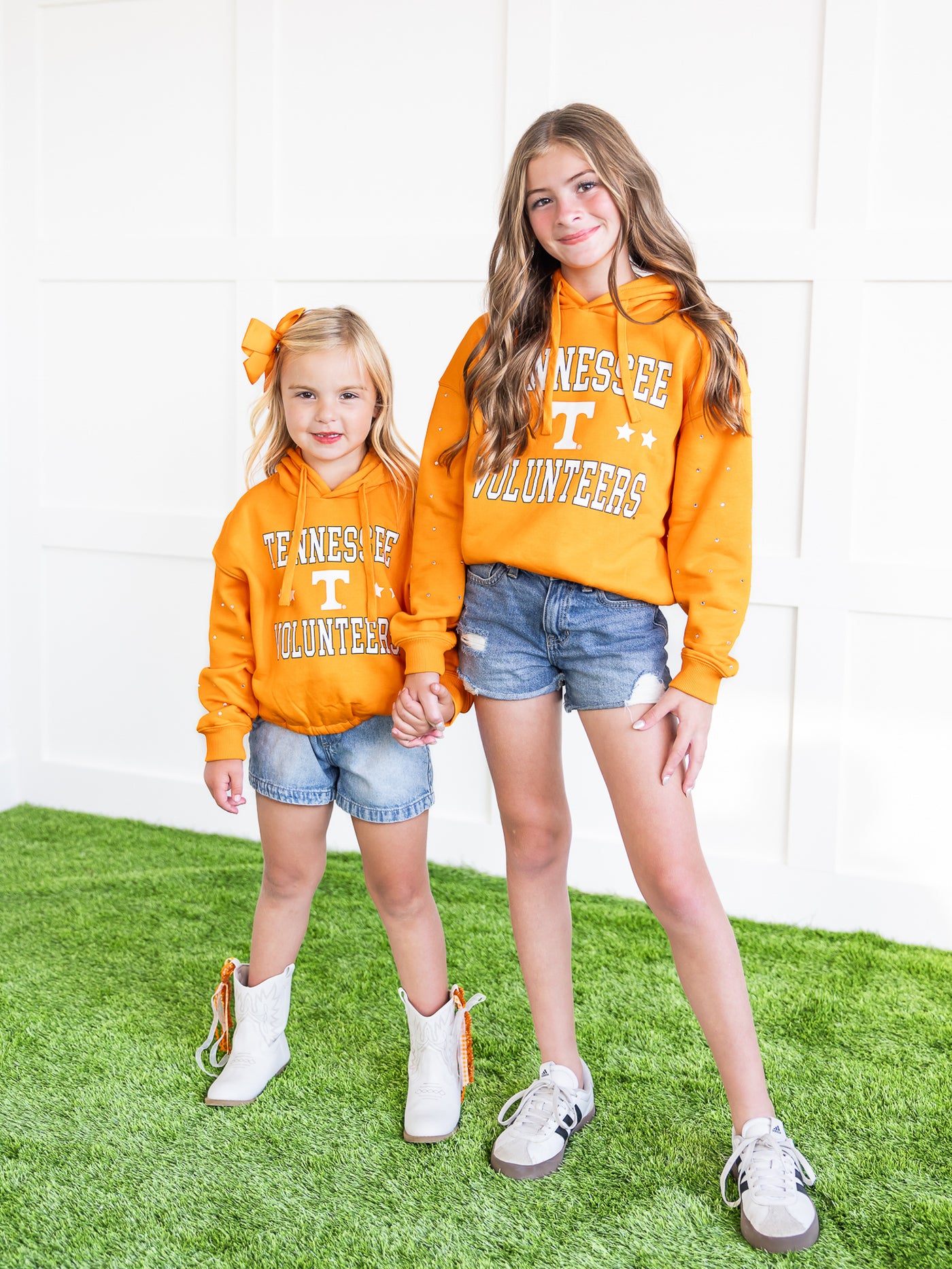 Youth Tennessee Volunteers Rhinestone Sleeve Waistband Hoodie