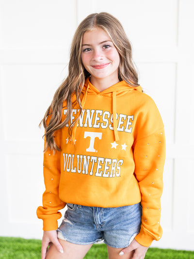 Youth Tennessee Volunteers Rhinestone Sleeve Waistband Hoodie