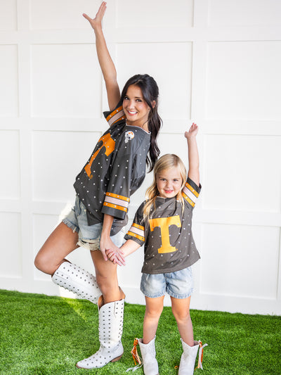 Youth Tennessee Volunteers Kick-Off Time Rhinestone Top