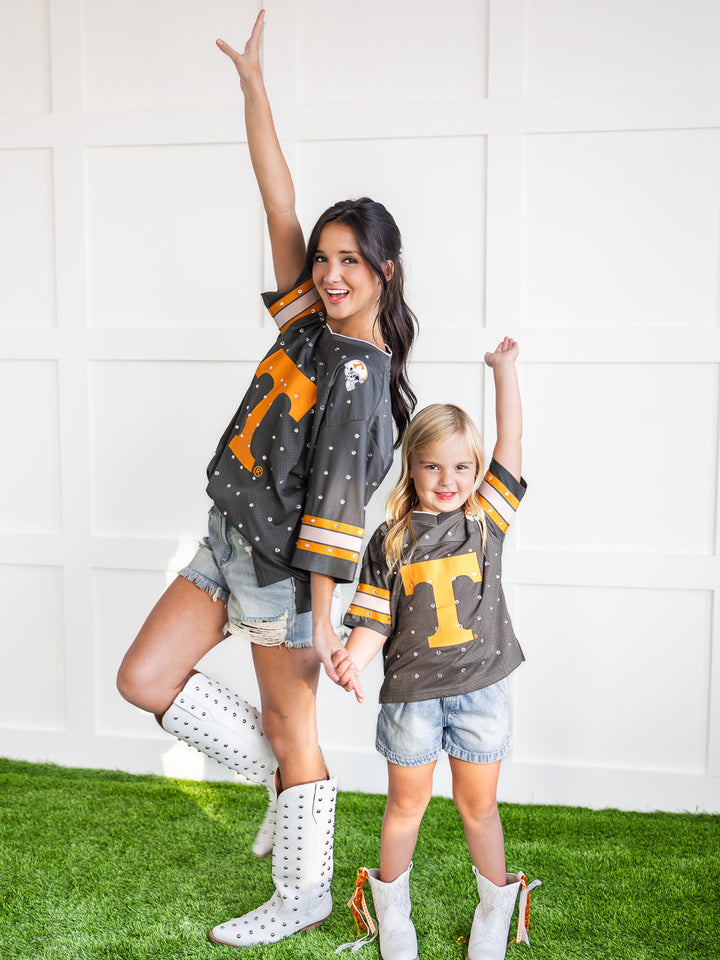 Youth Tennessee Volunteers Kick-Off Time Rhinestone Top