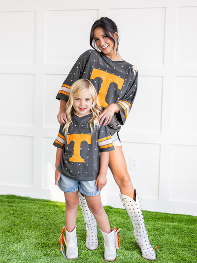 Youth Tennessee Volunteers Kick-Off Time Rhinestone Top