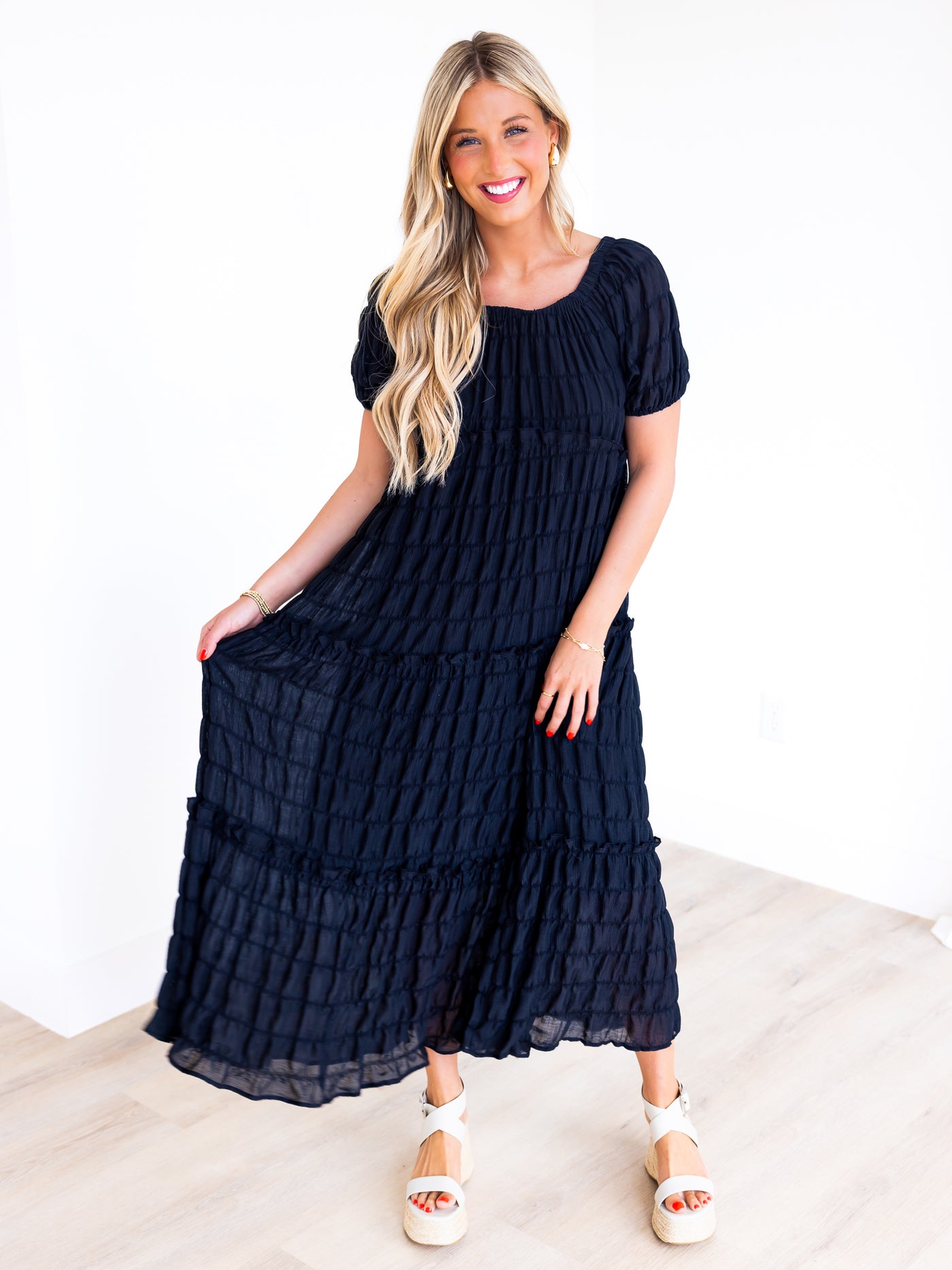 Love is A Game Texture Maxi Dress