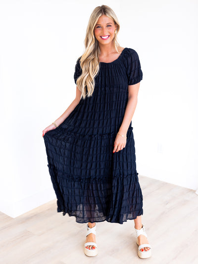 Love is A Game Texture Maxi Dress