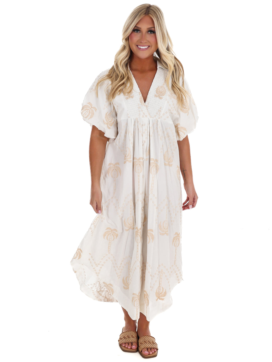 Bloomline Embroidered Midi Dress