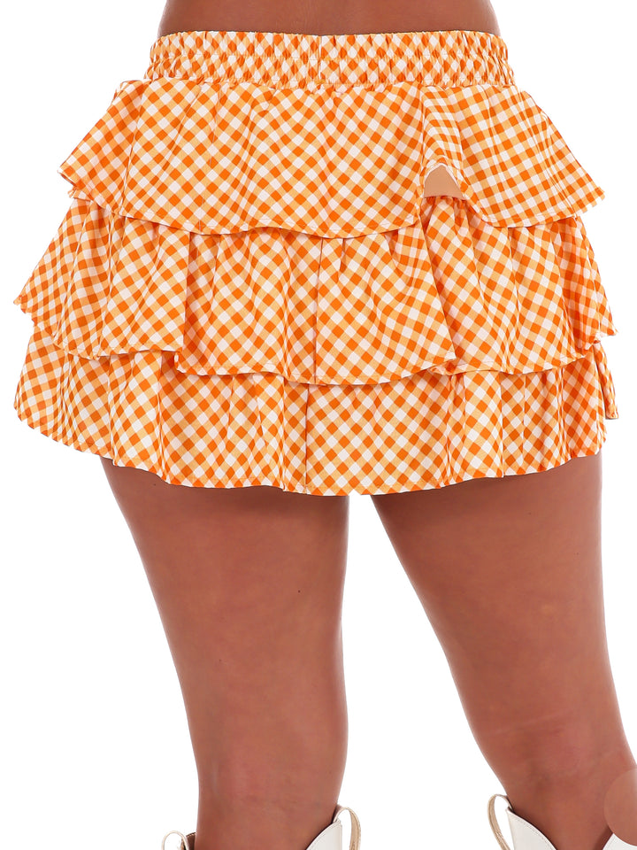 Loud Crowd Gingham Ruffle Skirt