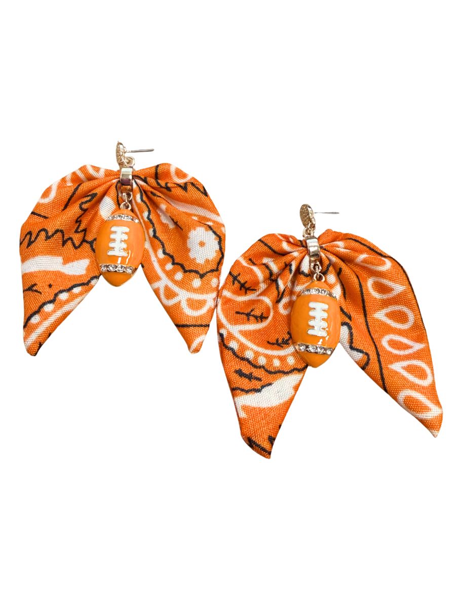 Scarf Football Dangle Earrings