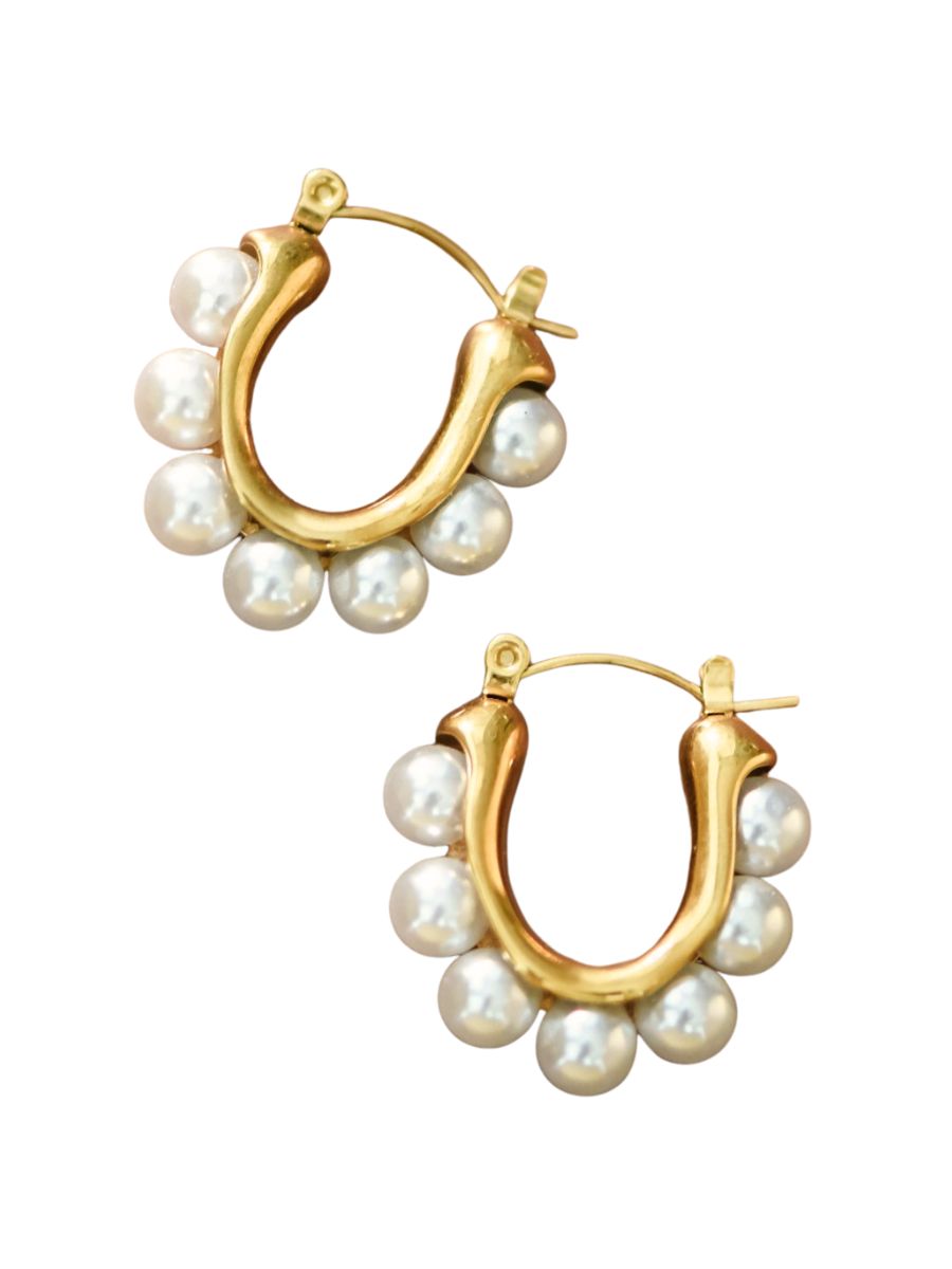 Pearl Hoop Earrings