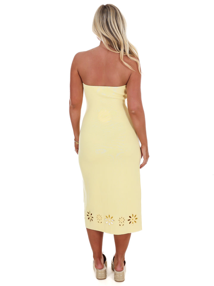 In the Sun Eyelet Tube Sweater Dress