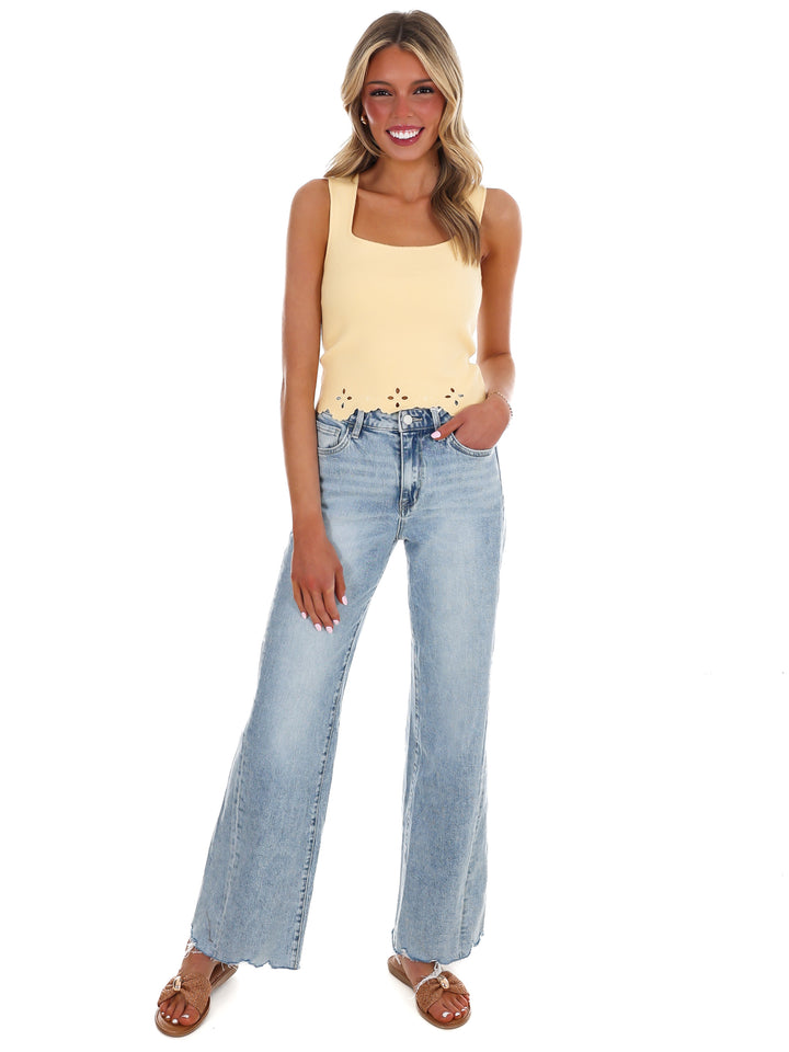 Looking for You Scallop Hem Sweater Tank Top