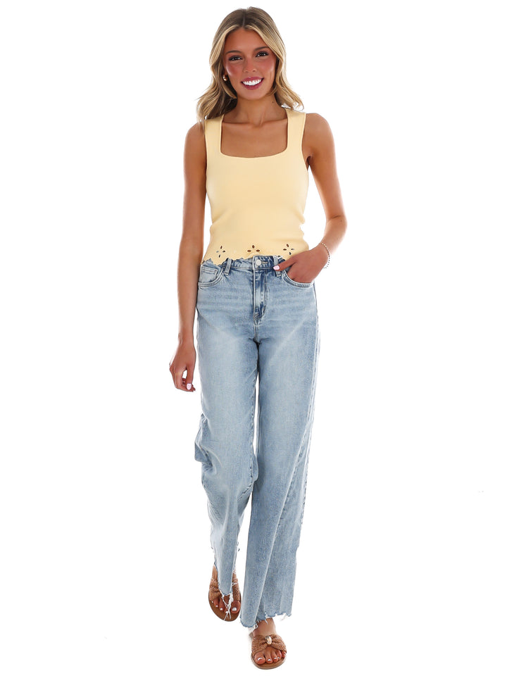 Looking for You Scallop Hem Sweater Tank Top