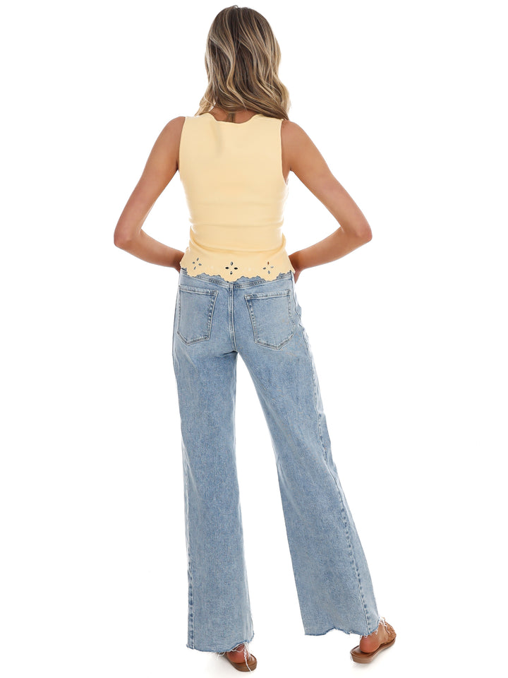 Looking for You Scallop Hem Sweater Tank Top