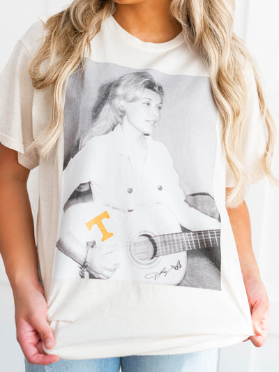Dolly Parton T Tattoo On Guitar Thrifted Tee