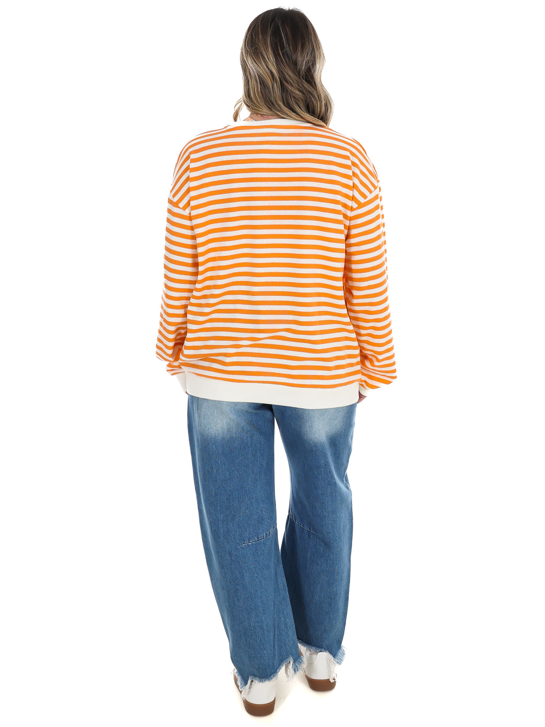 Vols Go Big Orange Simple Script Stripe Hi-Dive Sweatshirt