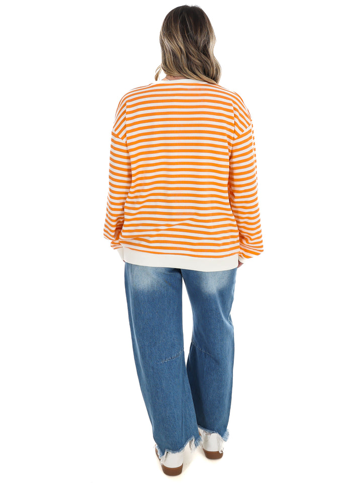 Vols Go Big Orange Simple Script Stripe Hi-Dive Sweatshirt