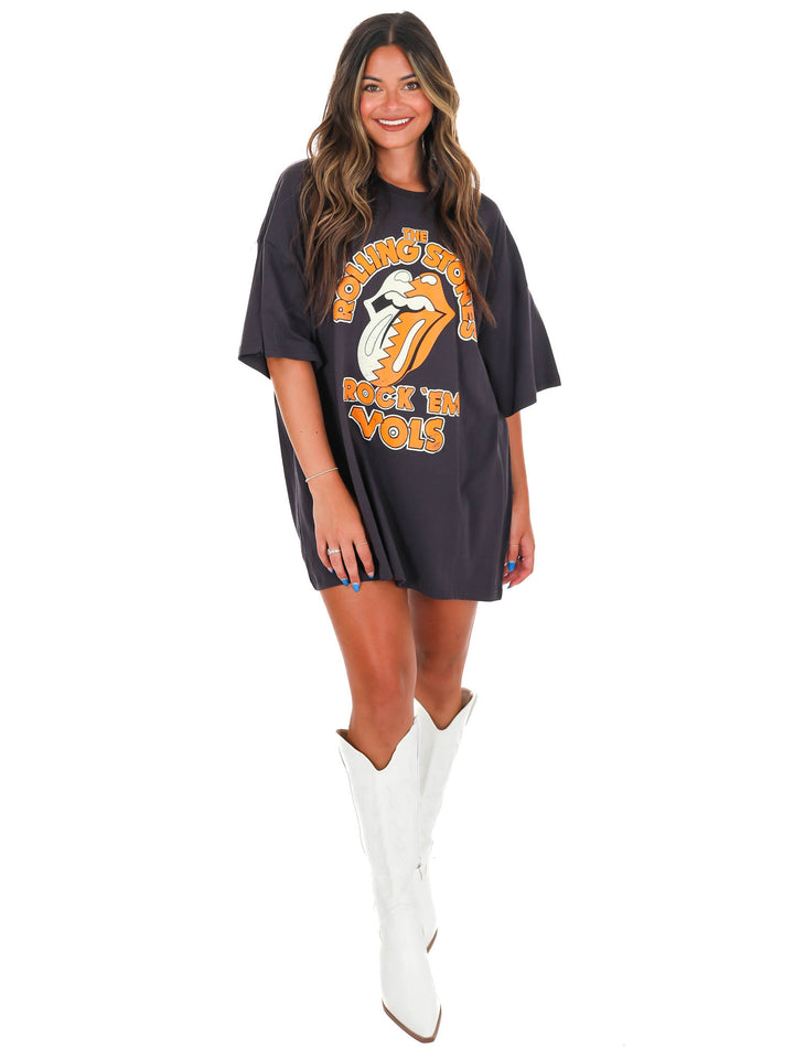 Rolling Stones Rock 'Em Vols Oversized Distressed Tee