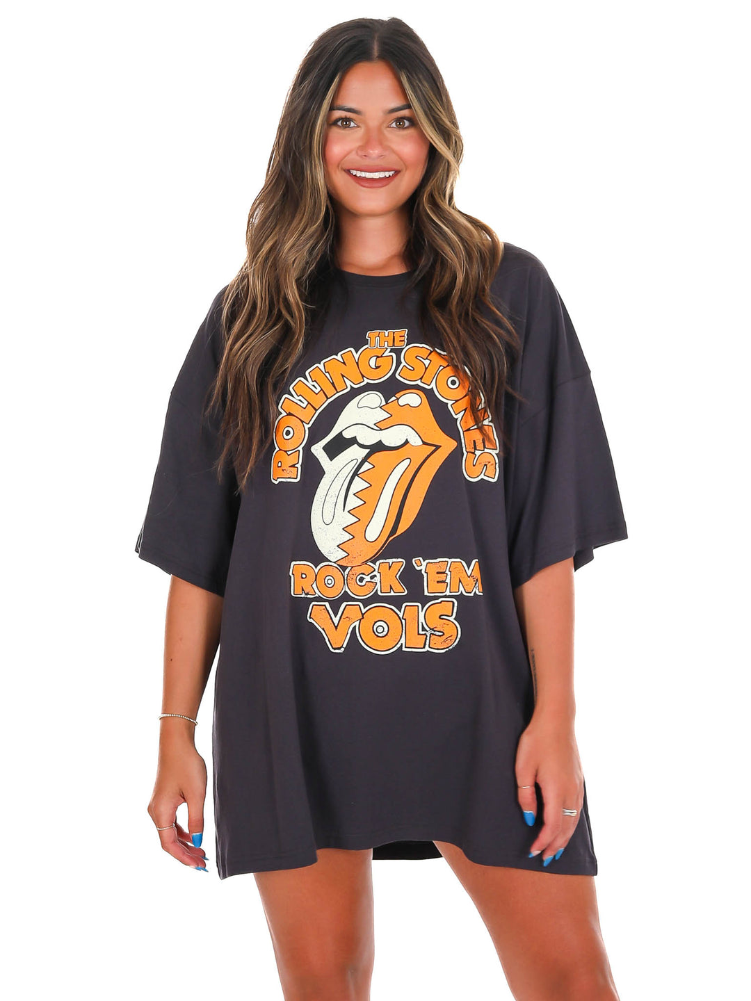 Rolling Stones Rock 'Em Vols Oversized Distressed Tee