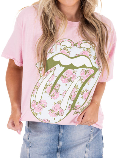 Rolling Stones Floral Lick Thrifted Tee