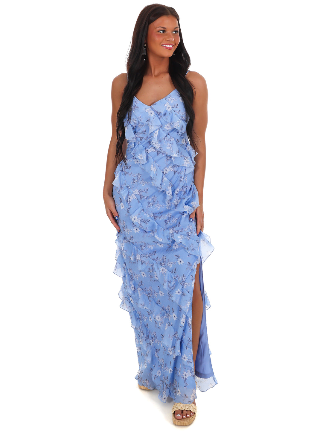 Floral Affair Tiered Ruffle Maxi Dress