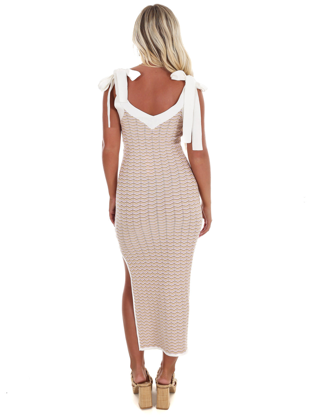 Wave Runner Chevron Bodycon Midi Dress