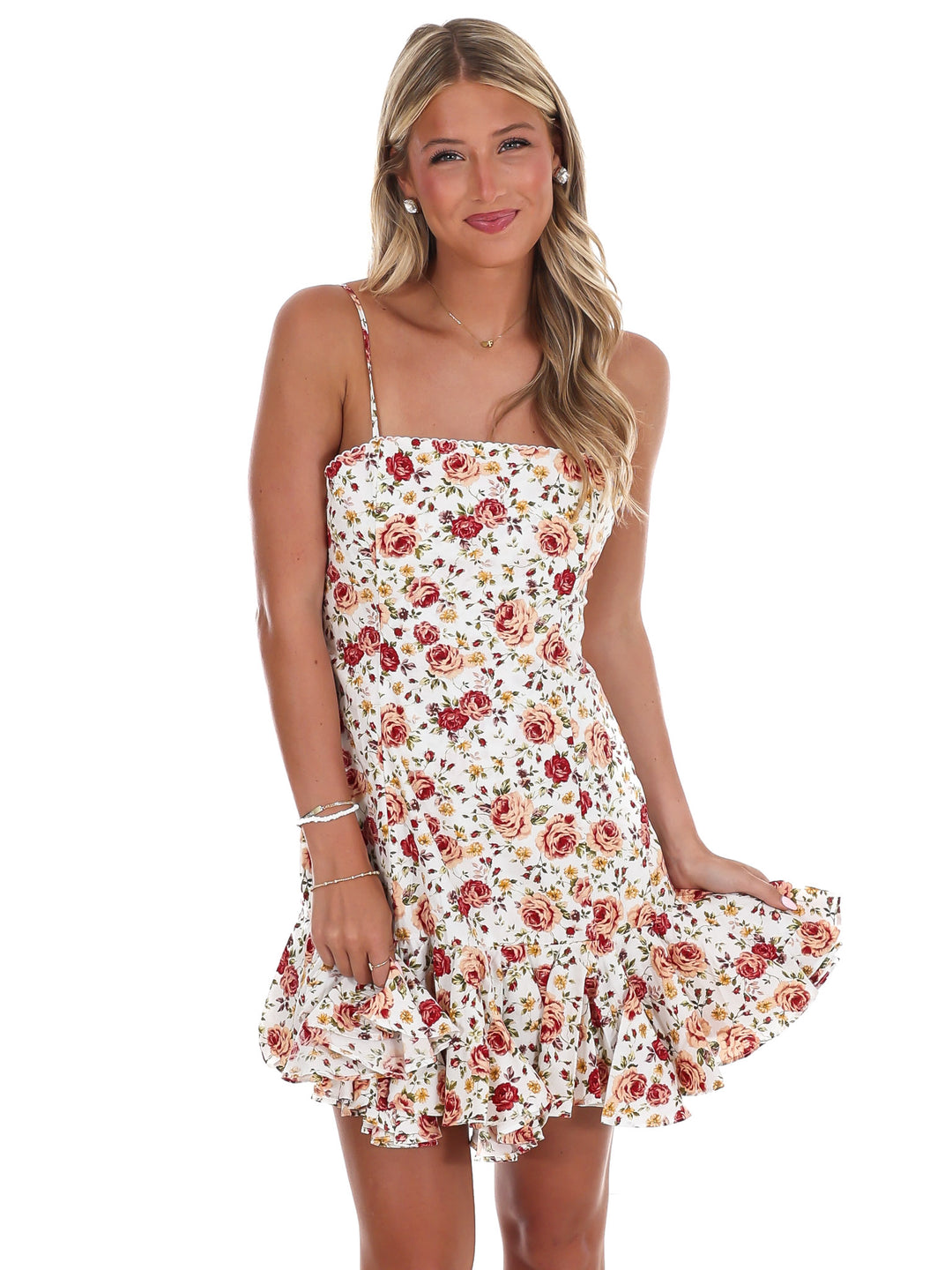 Floral Flutter Mini Dress