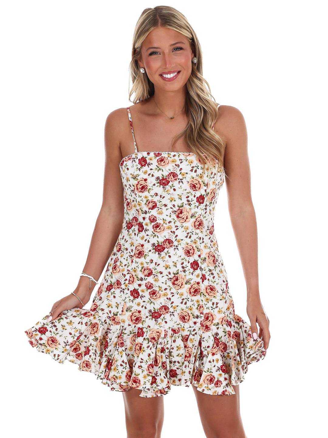 Floral Flutter Mini Dress