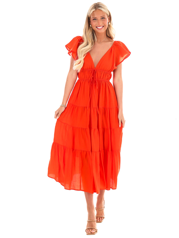 Always Forever Tiered Midi Dress