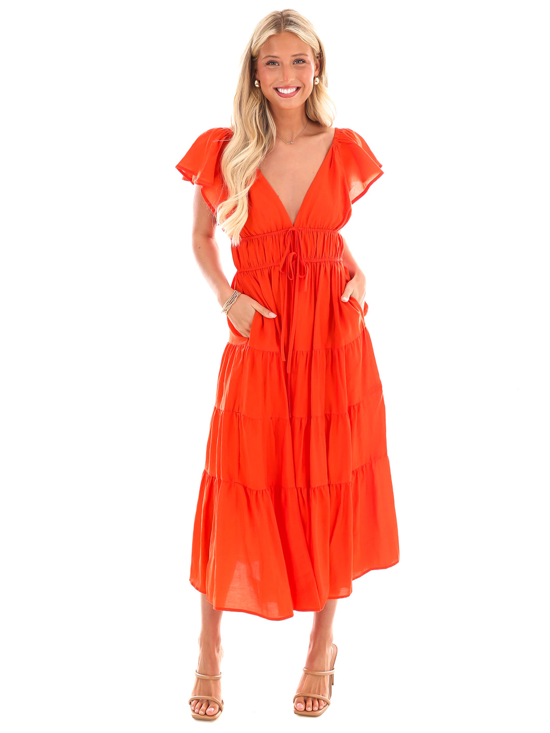 Always Forever Tiered Midi Dress