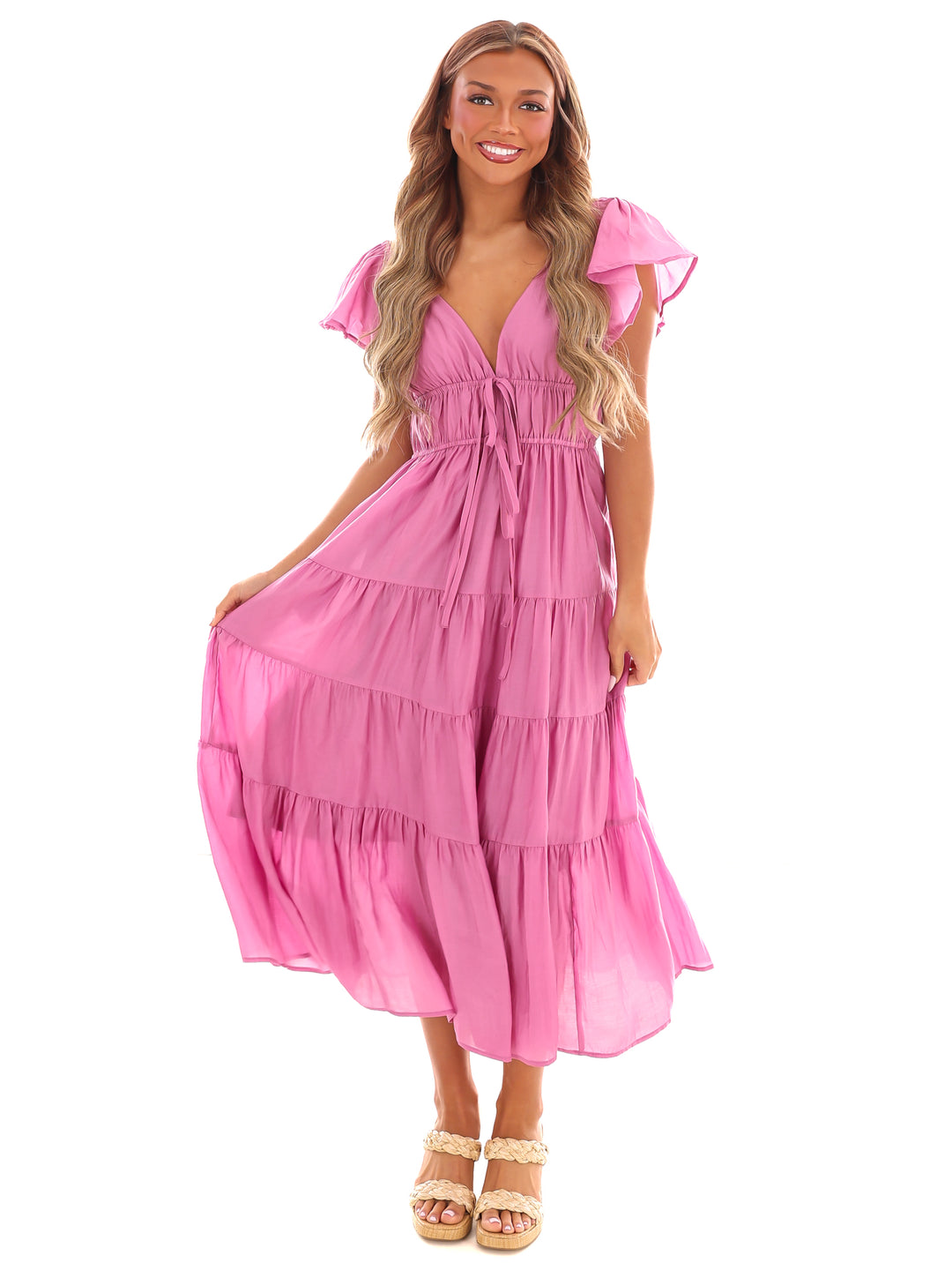 Always Forever Tiered Midi Dress