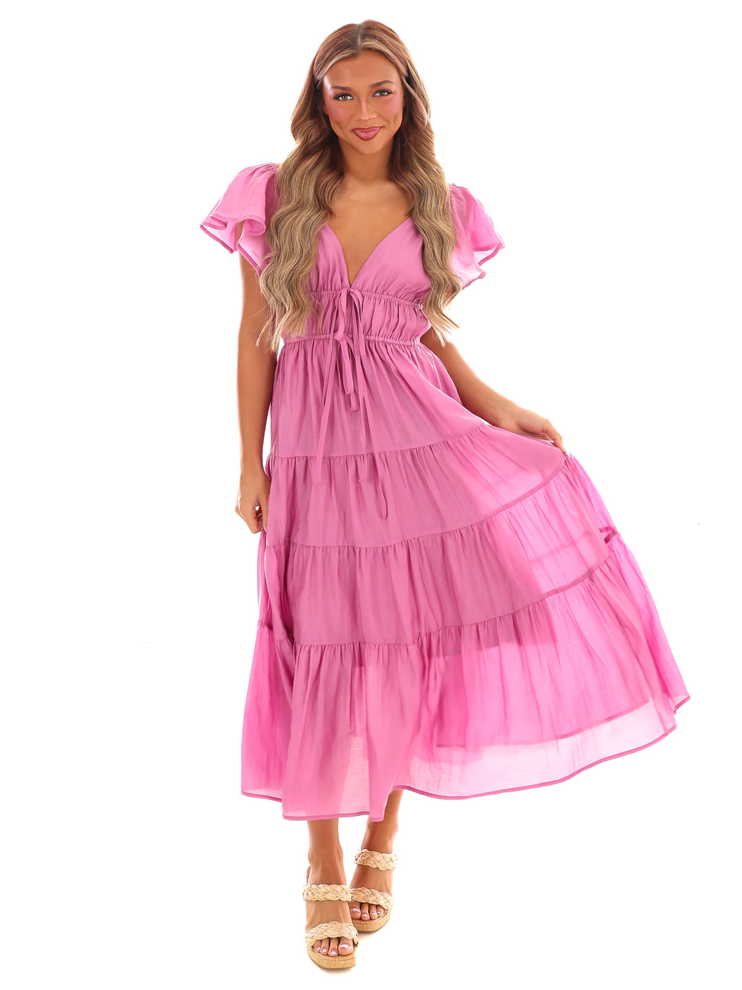 Always Forever Tiered Midi Dress