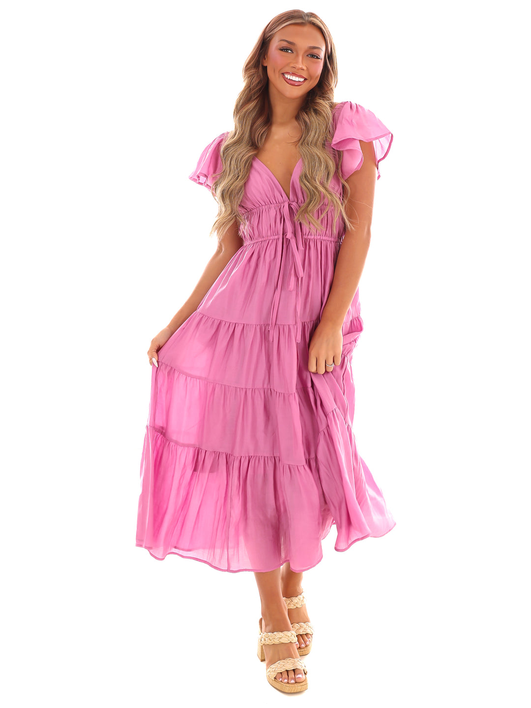 Always Forever Tiered Midi Dress