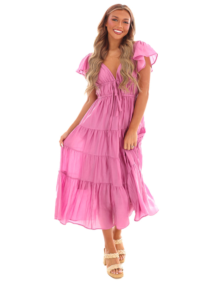 Always Forever Tiered Midi Dress