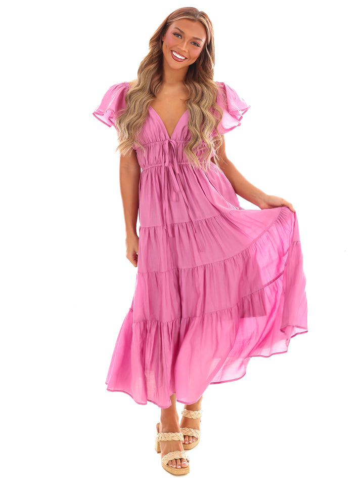 Always Forever Tiered Midi Dress