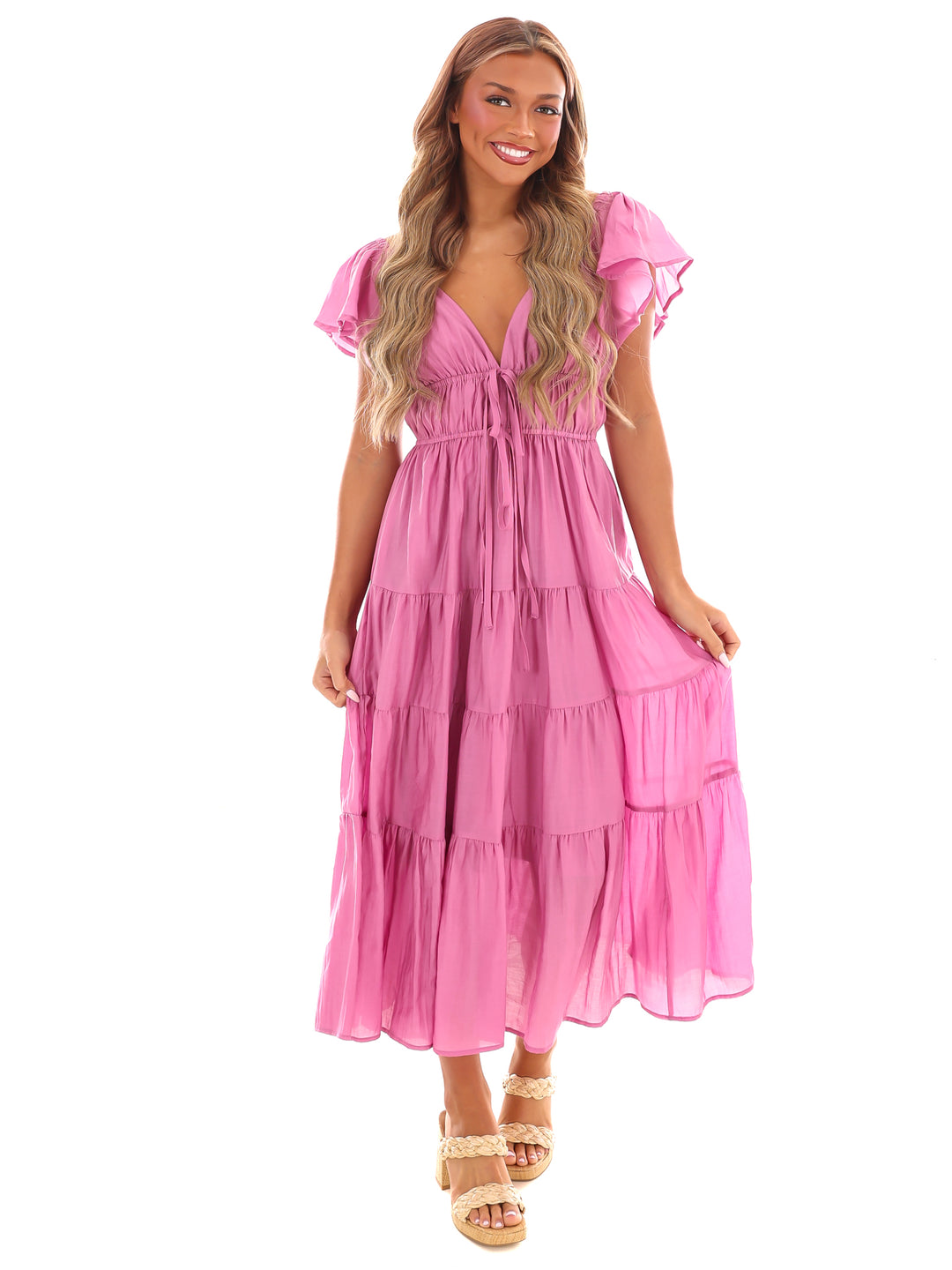 Always Forever Tiered Midi Dress