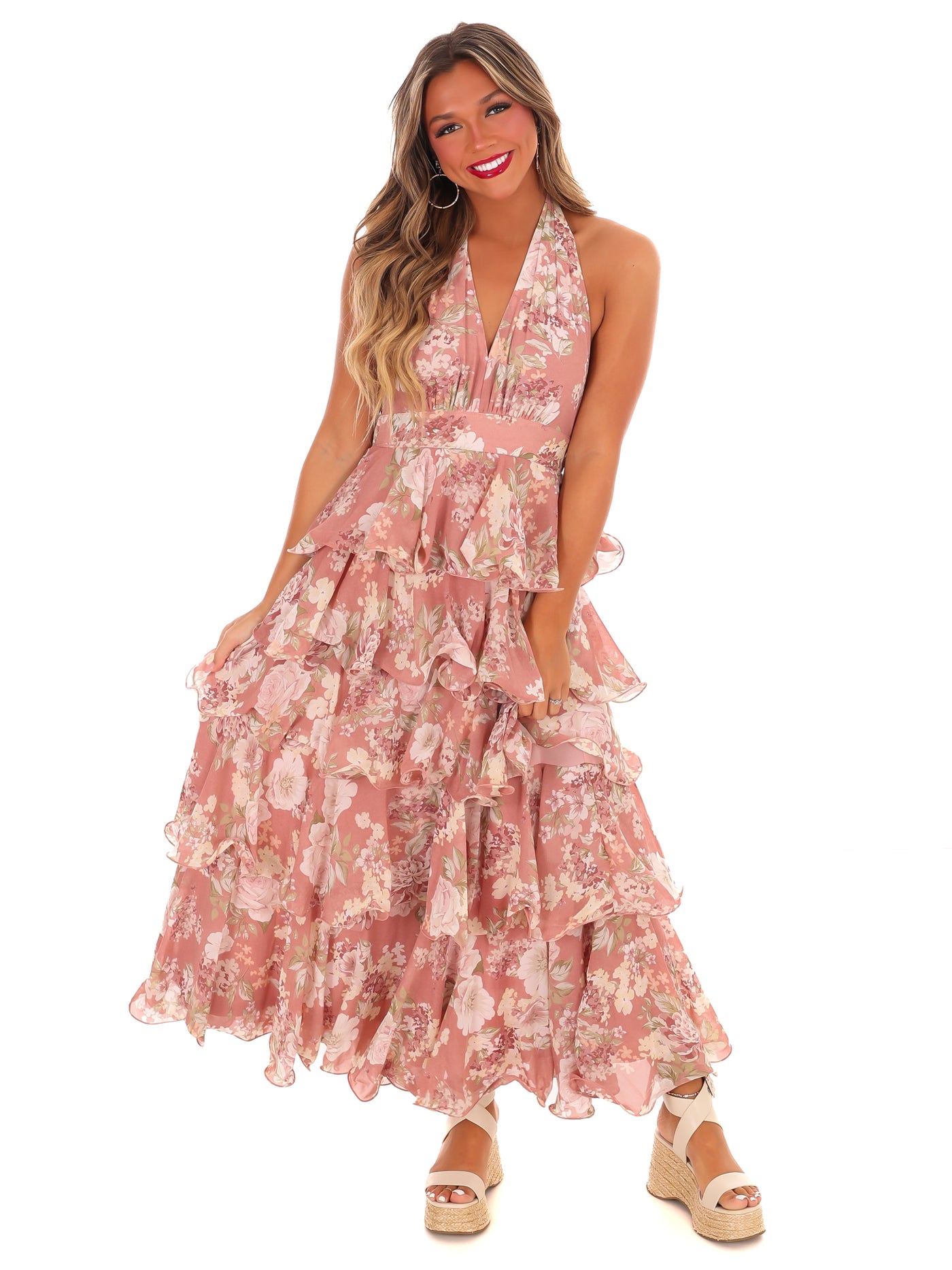 Place on Earth Halterneck Floral Dress