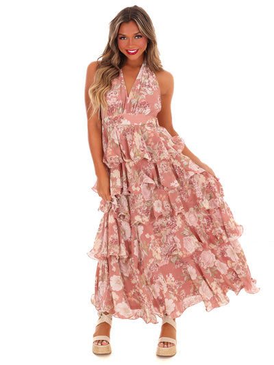 Place on Earth Halterneck Floral Dress