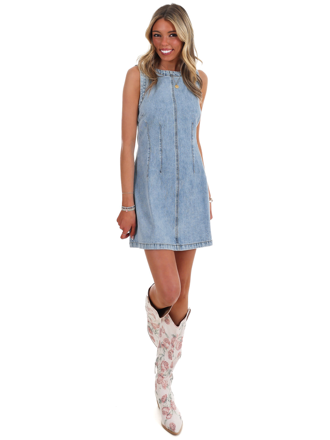 Lucky to Have You Denim Mini Dress