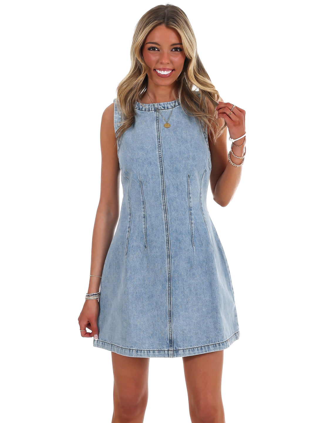 Lucky to Have You Denim Mini Dress