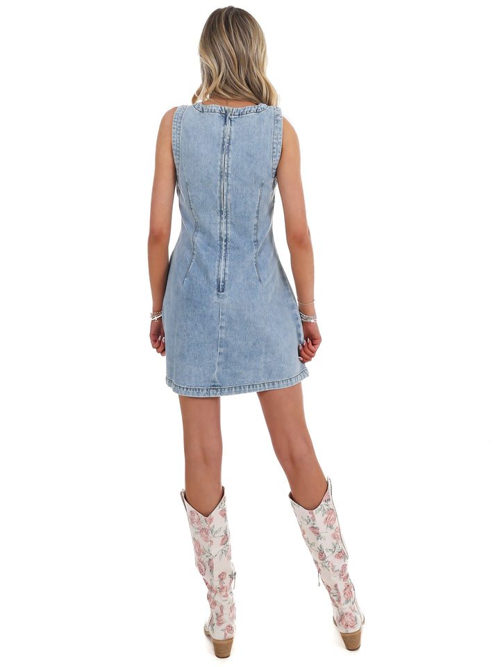Lucky to Have You Denim Mini Dress