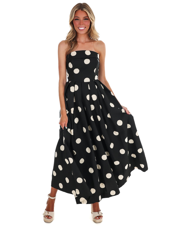RSVP Polka Dot Tube Midi Dress