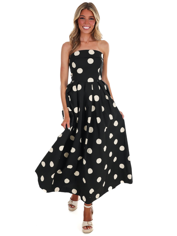 RSVP Polka Dot Tube Midi Dress