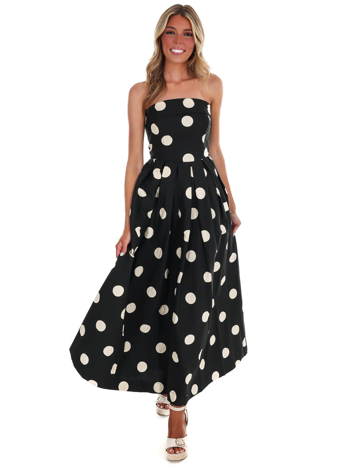 RSVP Polka Dot Tube Midi Dress