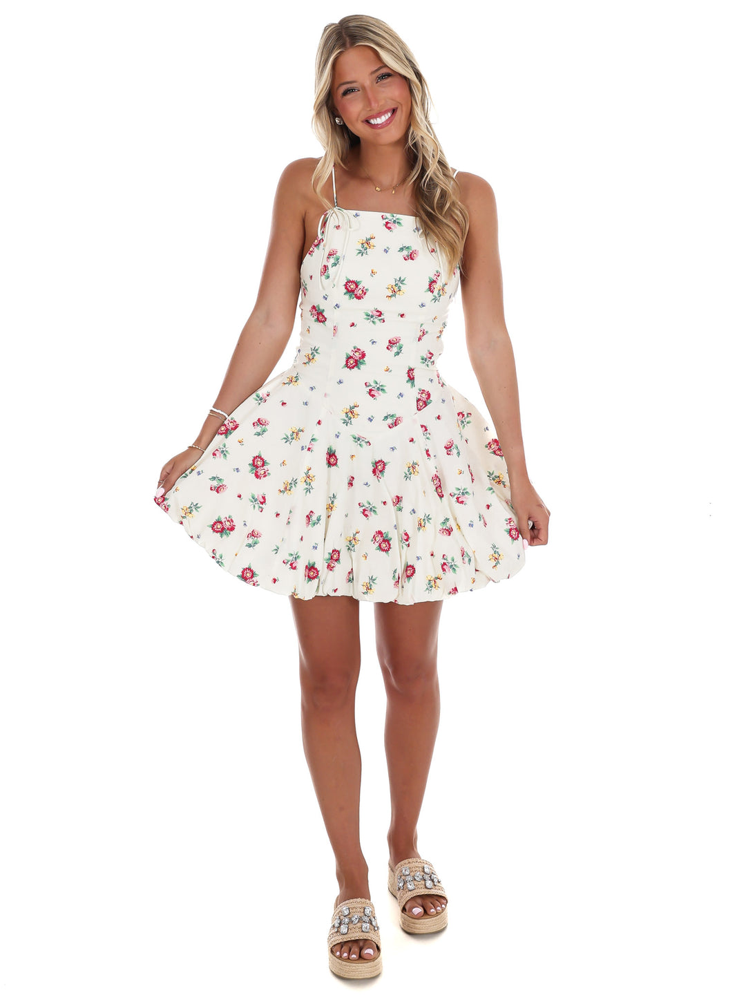 Garden Glow Floral Mini Dress